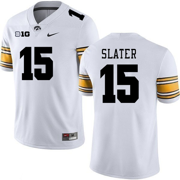 Iowa Hawkeyes #15 Duke Slater College Football Jerseys Stitched Sale-White